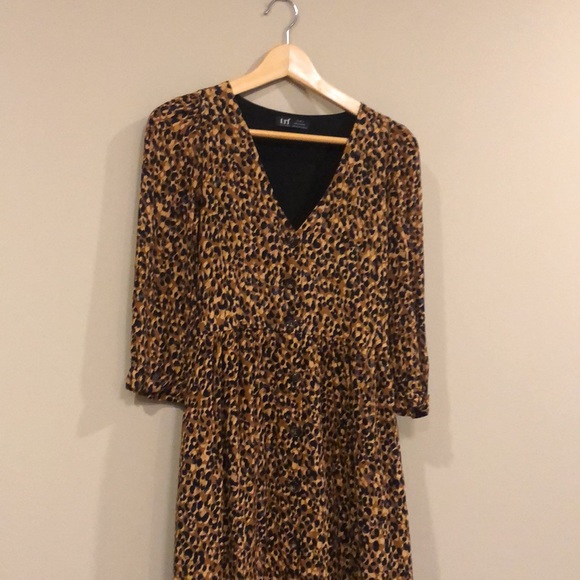 Zara midi leopard button down dress sz xs - Picture 5 of 11